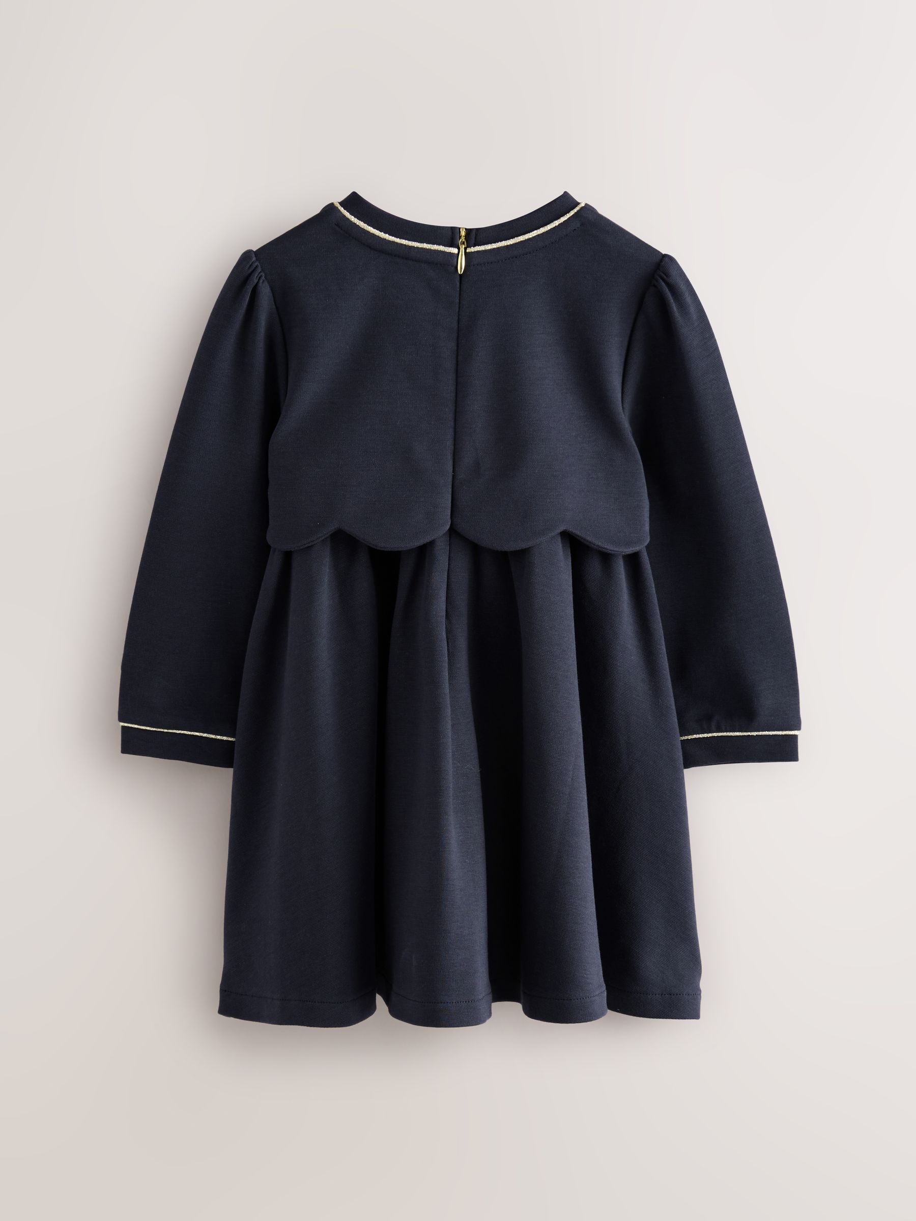 Marineblauw - Baker by Ted Baker Ponte-jurk met gegolfde rand