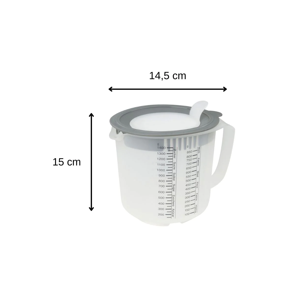 Verre mélangeur et doseur en plastique de 1,4 litre Dr. Oetker