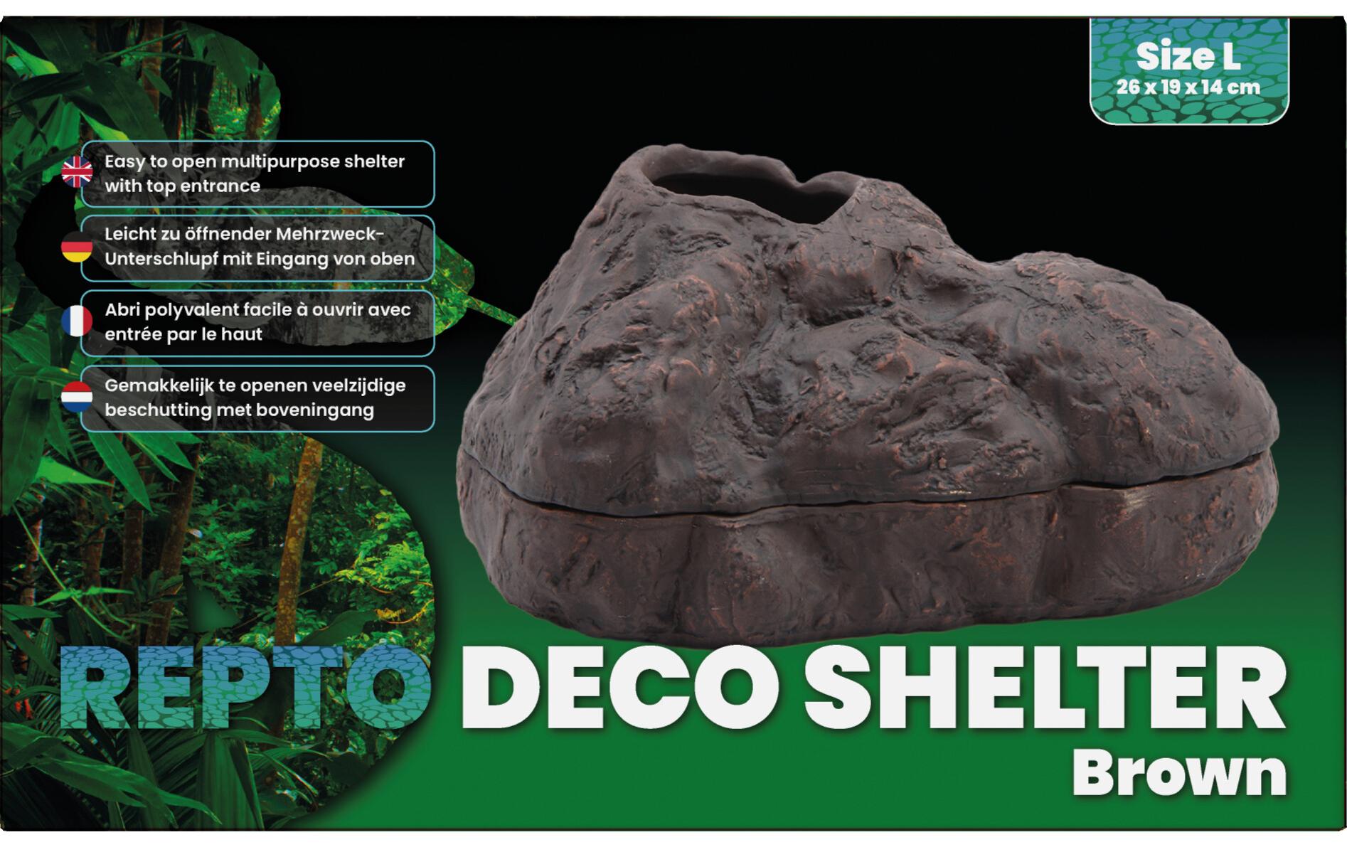 Deco Shelter Braun LVersteck für Reptilien und Amphibien