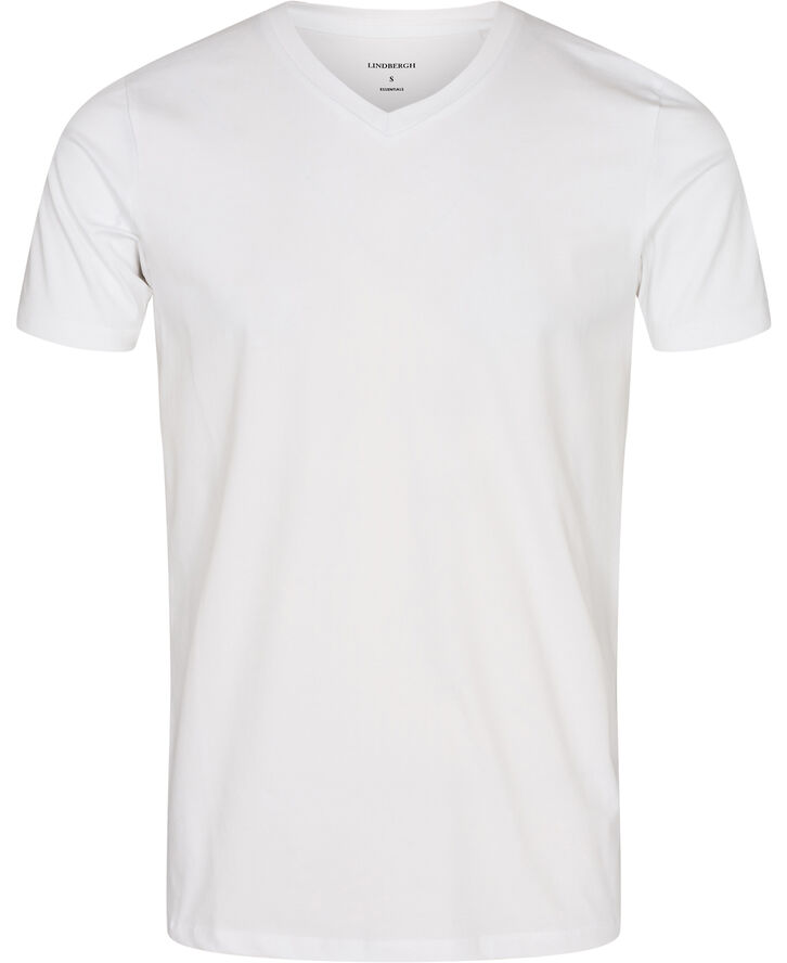 Lindbergh Mens stretch v-neck tee S/S Hvid