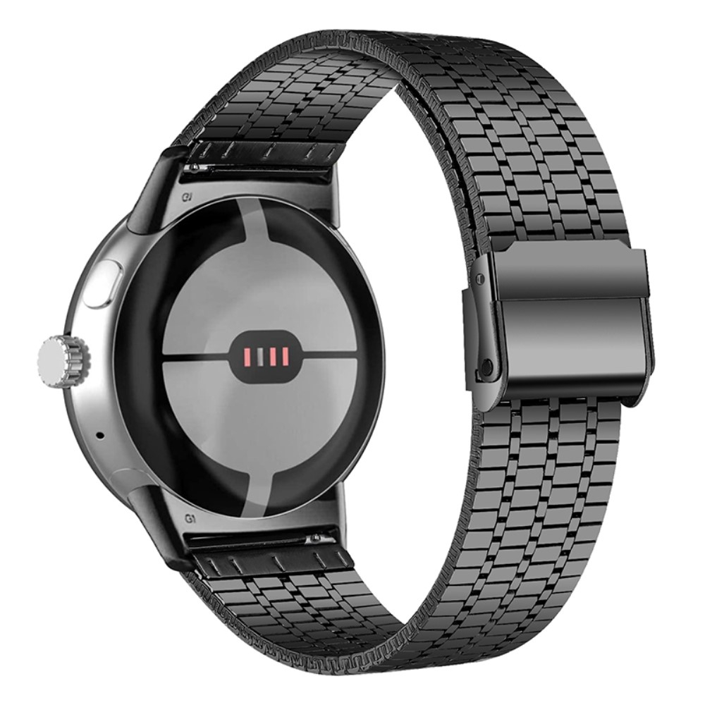 Google Pixel Watch 3 / 2 / 1 Edelstahl Armband mit Klickverschluss - Schwarz