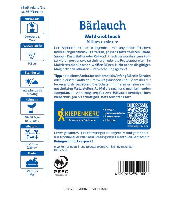 Kiepenkerl Saatgut Bärlauch 'Waldknoblauch'
