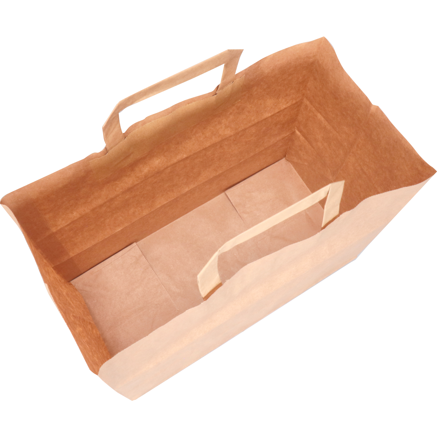 Tas, Papier, platte handgreep, 32x 16x27cm, draagtas, bruin