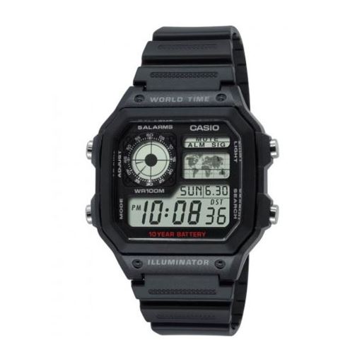 Casio Collection  AE-1200WH-1AVEF Digitalur, Black, 43 mm
