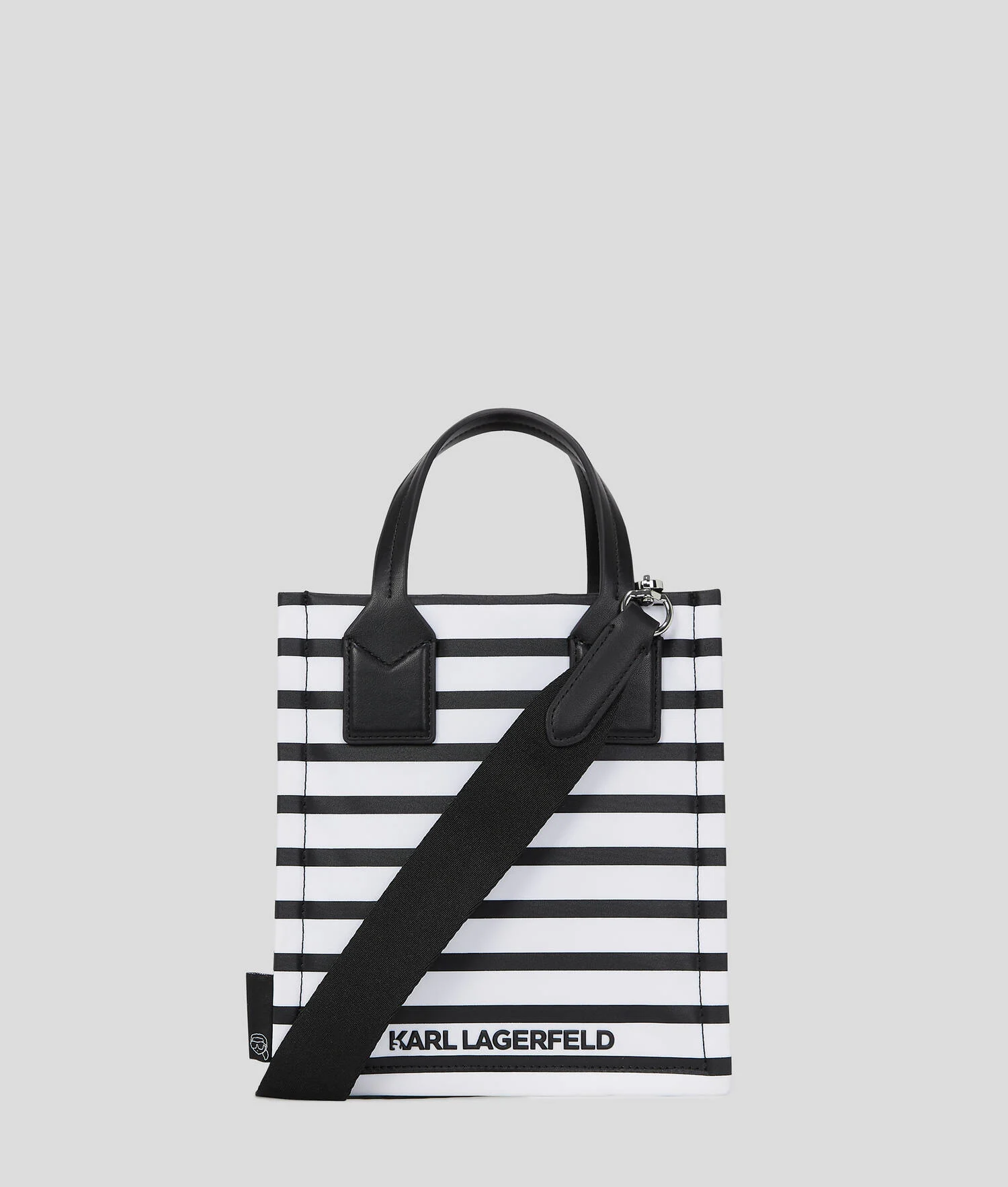 PETIT SAC CABAS À RAYURES IKON - Petite rayure Noir-Blanc