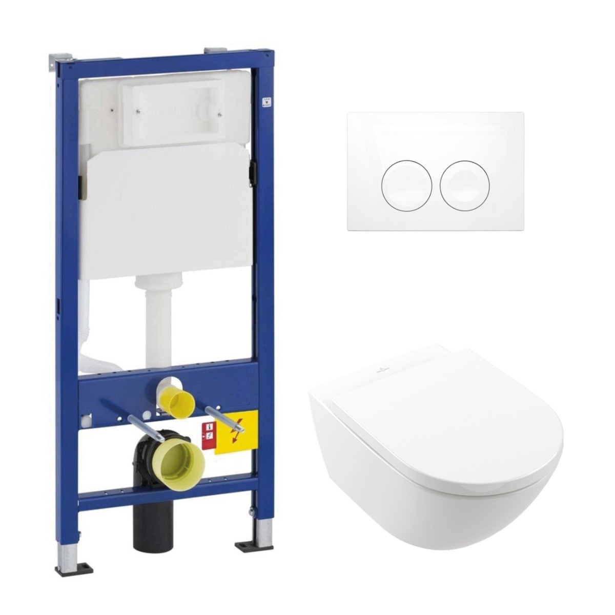Geberit UP100 toiletset met Villeroy en Boch Subway 3.0 mat wit toilet met CeramicPlus met softclose zitting