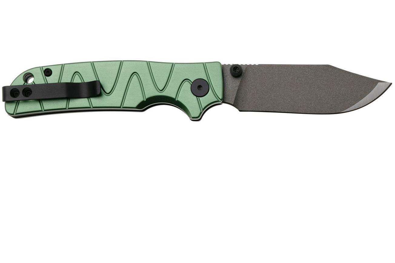QSP Knife Kali QS159-E2 Ceramic Coated 14C28N Green Aluminum, zakmes, Keanu Alfaro design