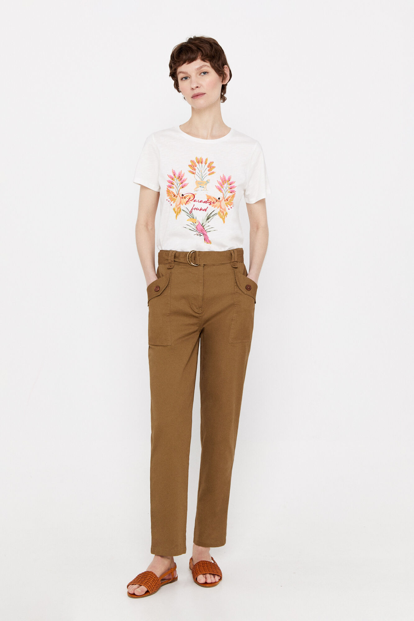 Camiseta com estampa de selva - Estampa branca