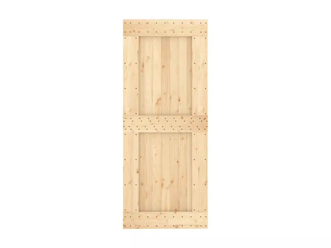 Porte coulissante et kit de quincaillerie 85x210 cm pin massif