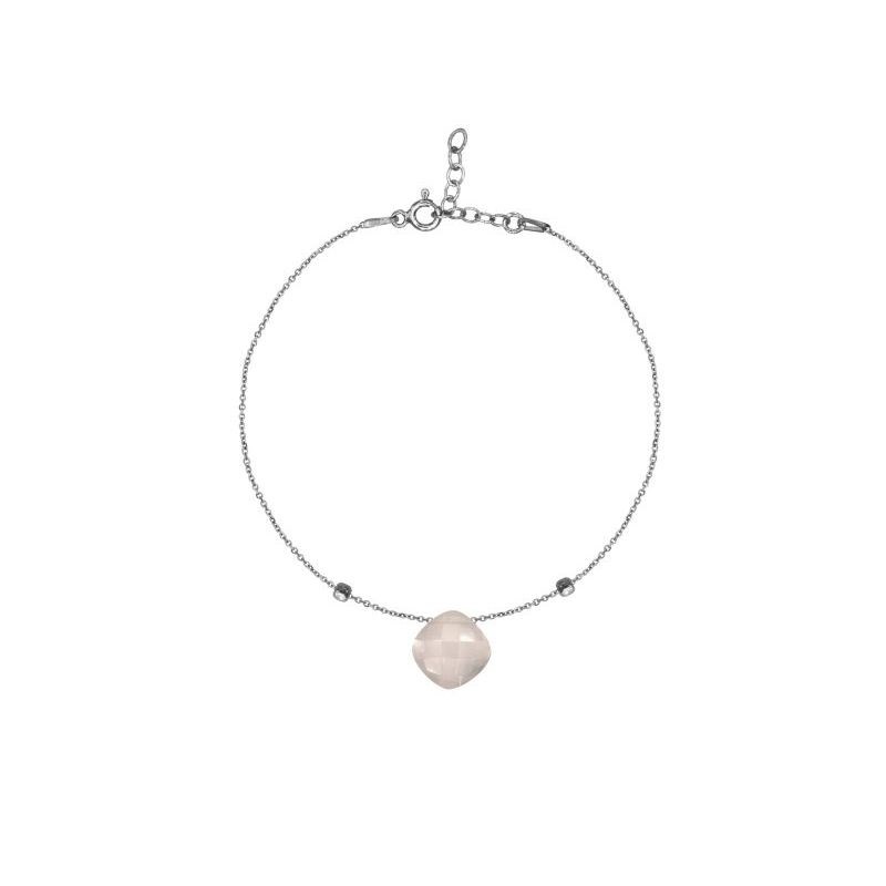 Bracelet argent Quartz Rose naturelle