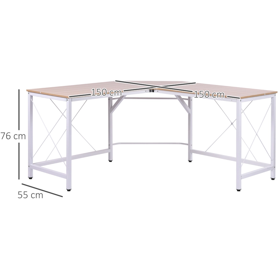 HOMCOM Winkelschreibtisch natur
