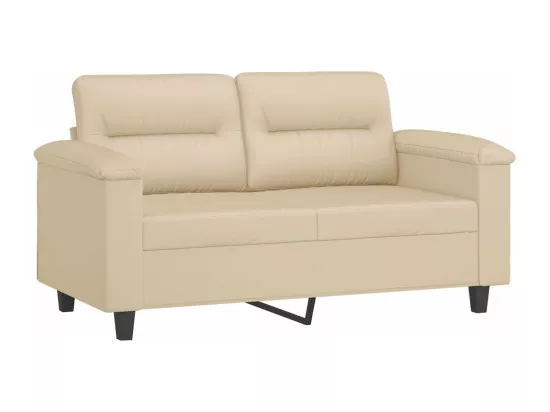 Ensemble de canapés 3 pièces avec coussins crème tissu microfibre