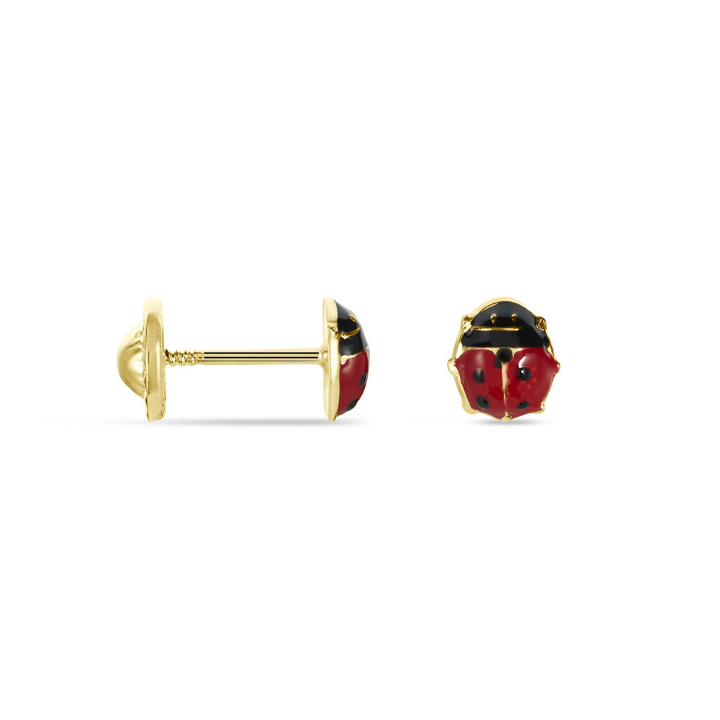 Boucles D'oreilles Puces Or Jaune Helidie Email