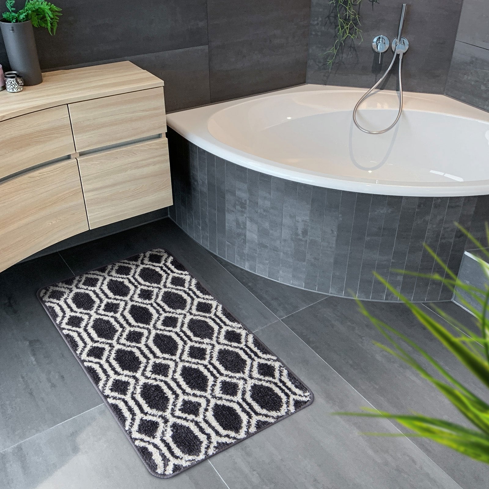 Karat Badematte Casablanca | Schwarz