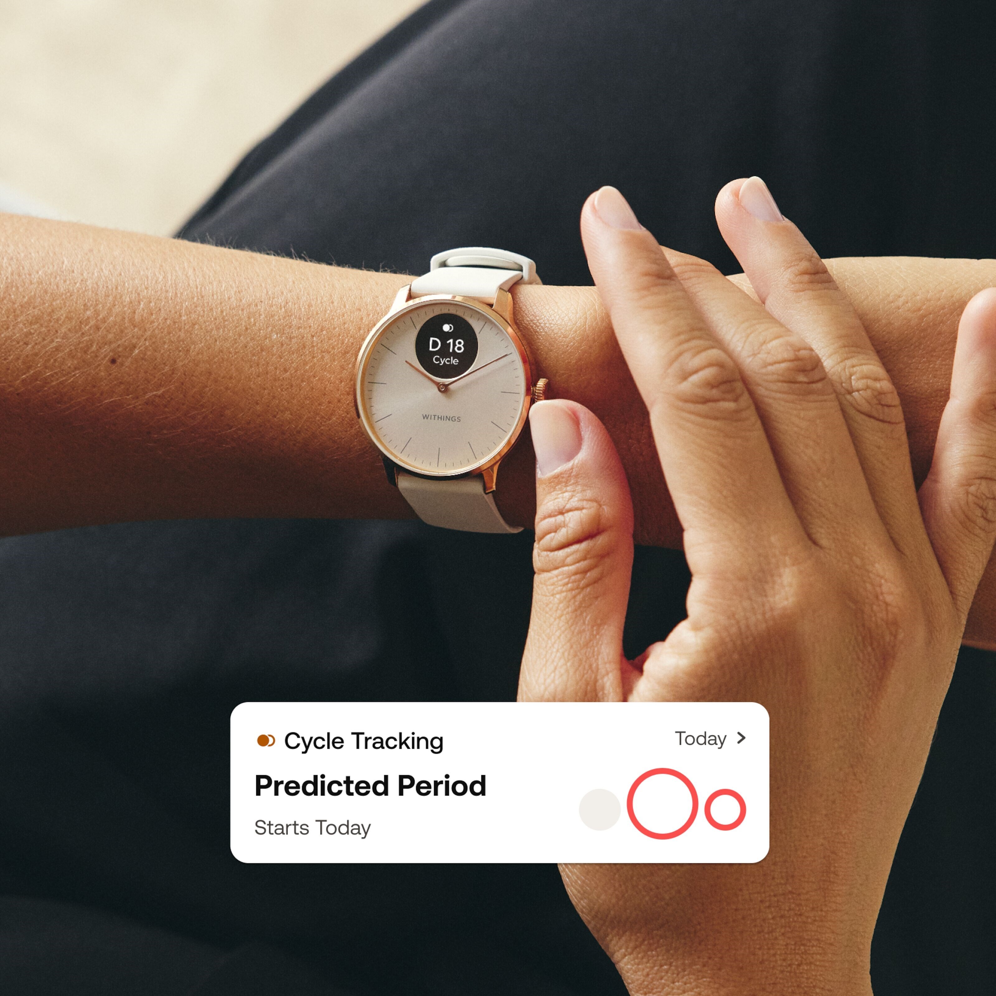 Withings Scanwatch Light Smartklokke med klassisk urskive 37 mm Rose Gold