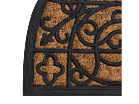 Tapis de porte demi-rond 45x75 cm caoutchouc et fibre de coco