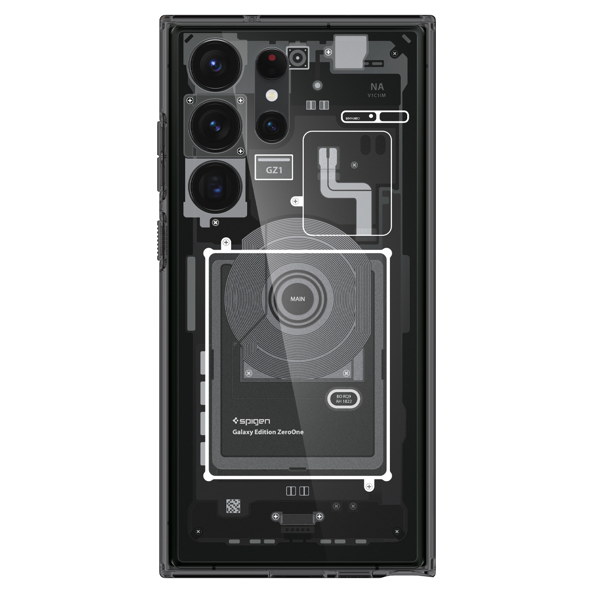 Samsung Galaxy S23 Ultra 5G Zero One Ultra Hybrid Case Hülle (ACS05620) - Grau/Transparent