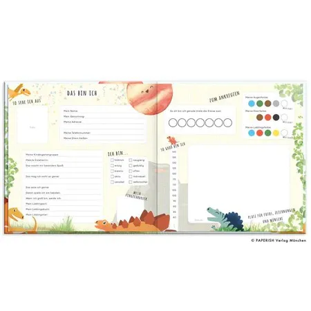 PAPERISH Kindergartenfreunde - Dinos: ein Album für meine ersten Freunde (Freundebuch)