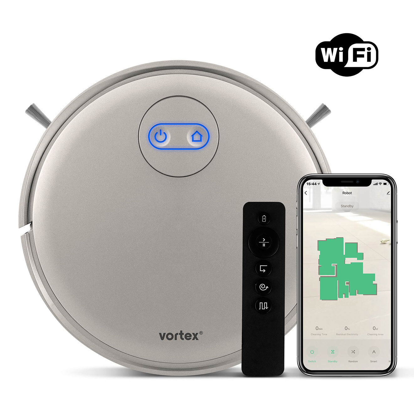 Vortex Aspirateur robot 2-en-1 gris