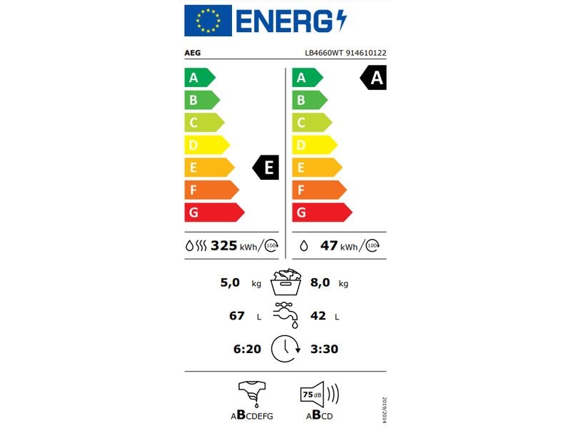 AEG by Electrolux Waschtrockner LB4660WT 8 kg / 5 kg Frontloader mit 8 / 5 kg Ladekapazität (Waschen / Trocknen)