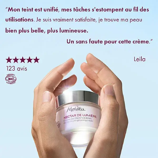 Melvita Nectar de Lumière Crème Perfectrice Eclat Cosmebio Tube 15ml