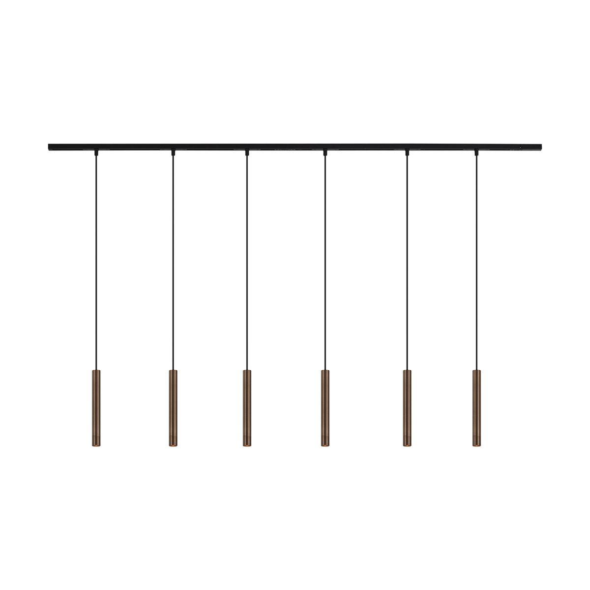 Modern railsysteem met 6 hanglampen brons 1-fase - Slimline Keno