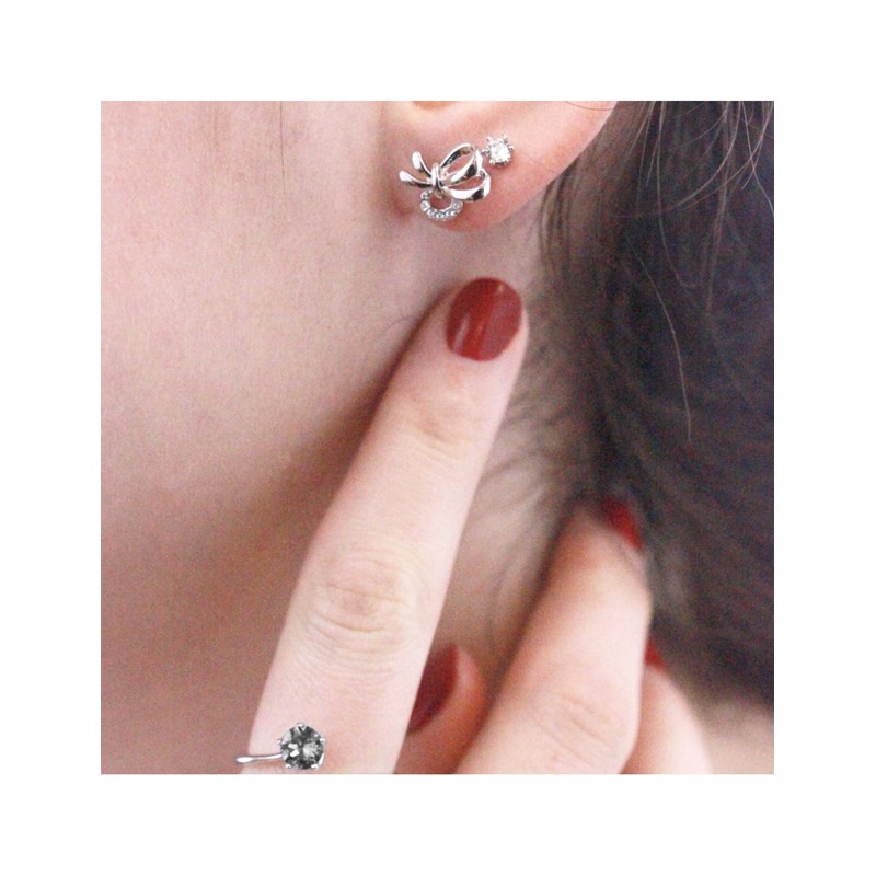 Boucles d'oreilles Posie - Argenté et Cristal