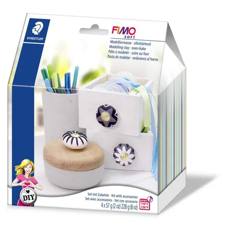 STAEDTLER® FIMO® soft Modelliermasse DIY Home Deco Set Knobs, 4x 25g