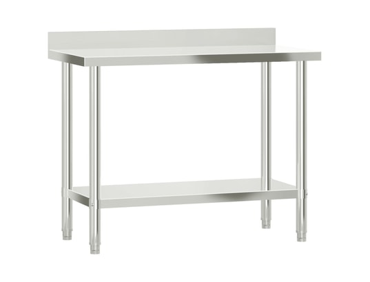 VIDAXL - Mobilier de cuisine Table de travail de cuisine avec étagère 110x55x150 cm inox
