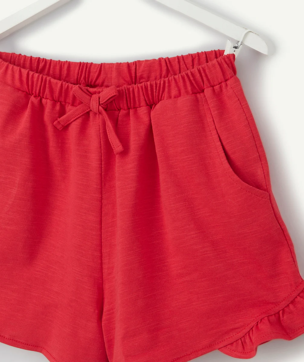 SHORT FILLE EN COTON BIO ROUGE