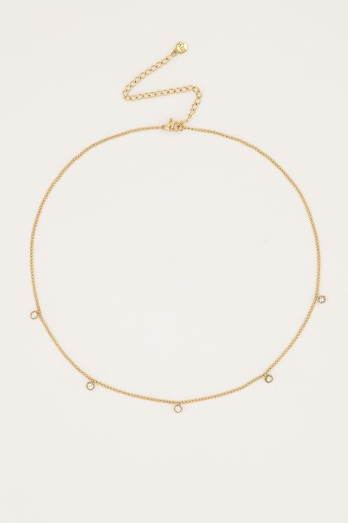 Ketting vijf strass steentjes