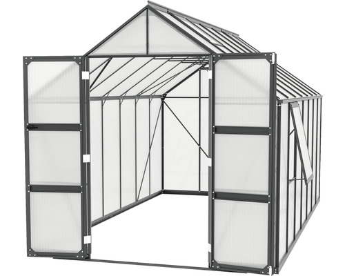 Vitavia Olymp 11500 kas, dubbelwandige polycarbonaatplaten, 6 mm, 257 x 448 cm, zwart