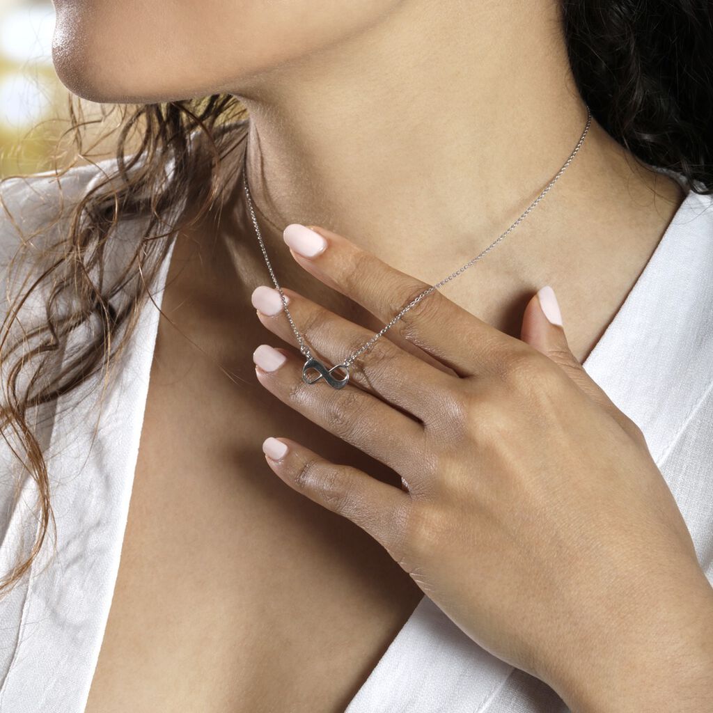 Collier Abelae Argent Blanc