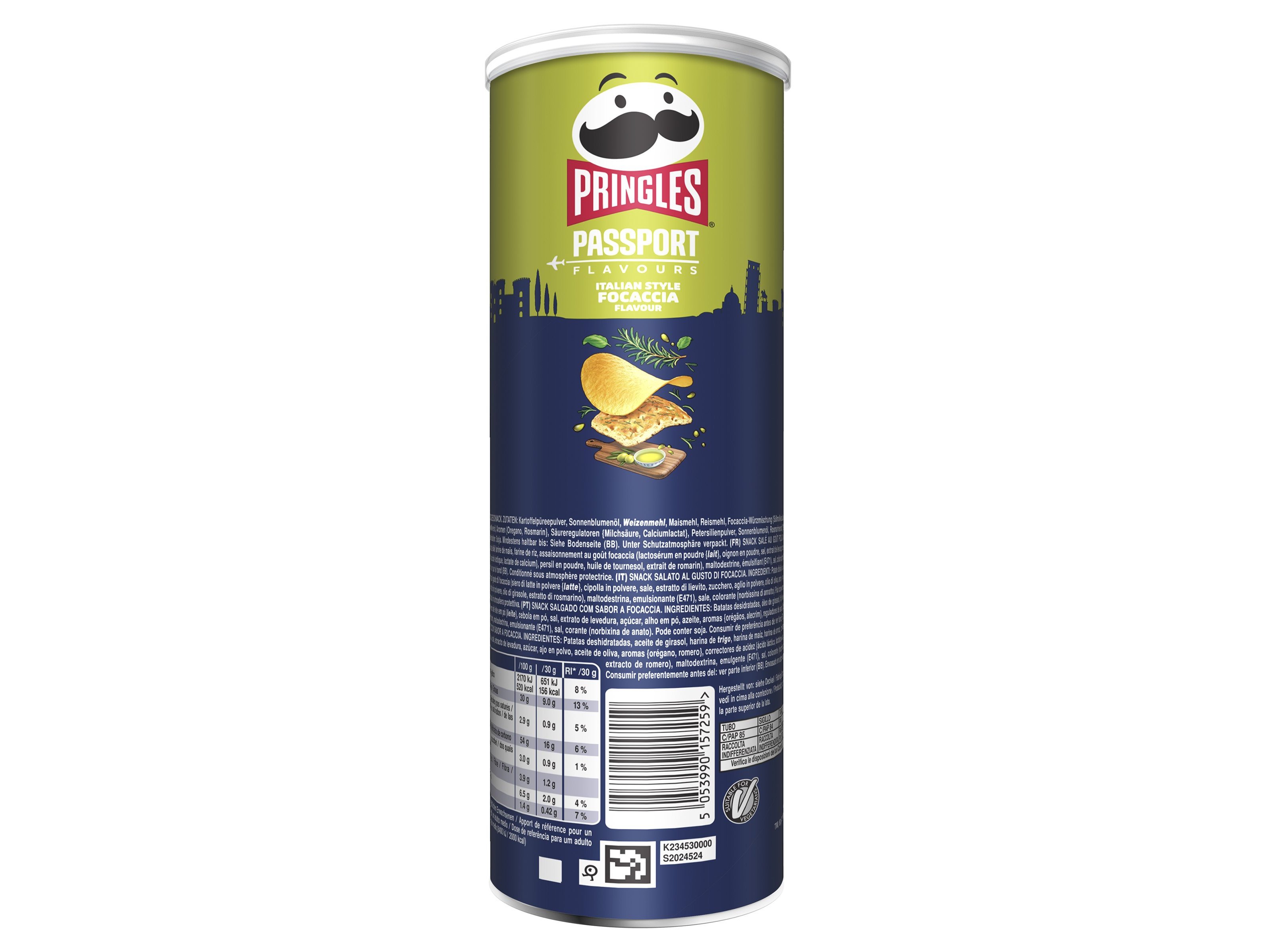 BATATAS FRITAS SABORES PRINGLES FOCCACIA 165G