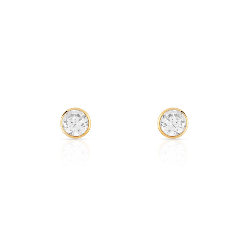 Boucles d'oreilles or 375 jaune zirconias