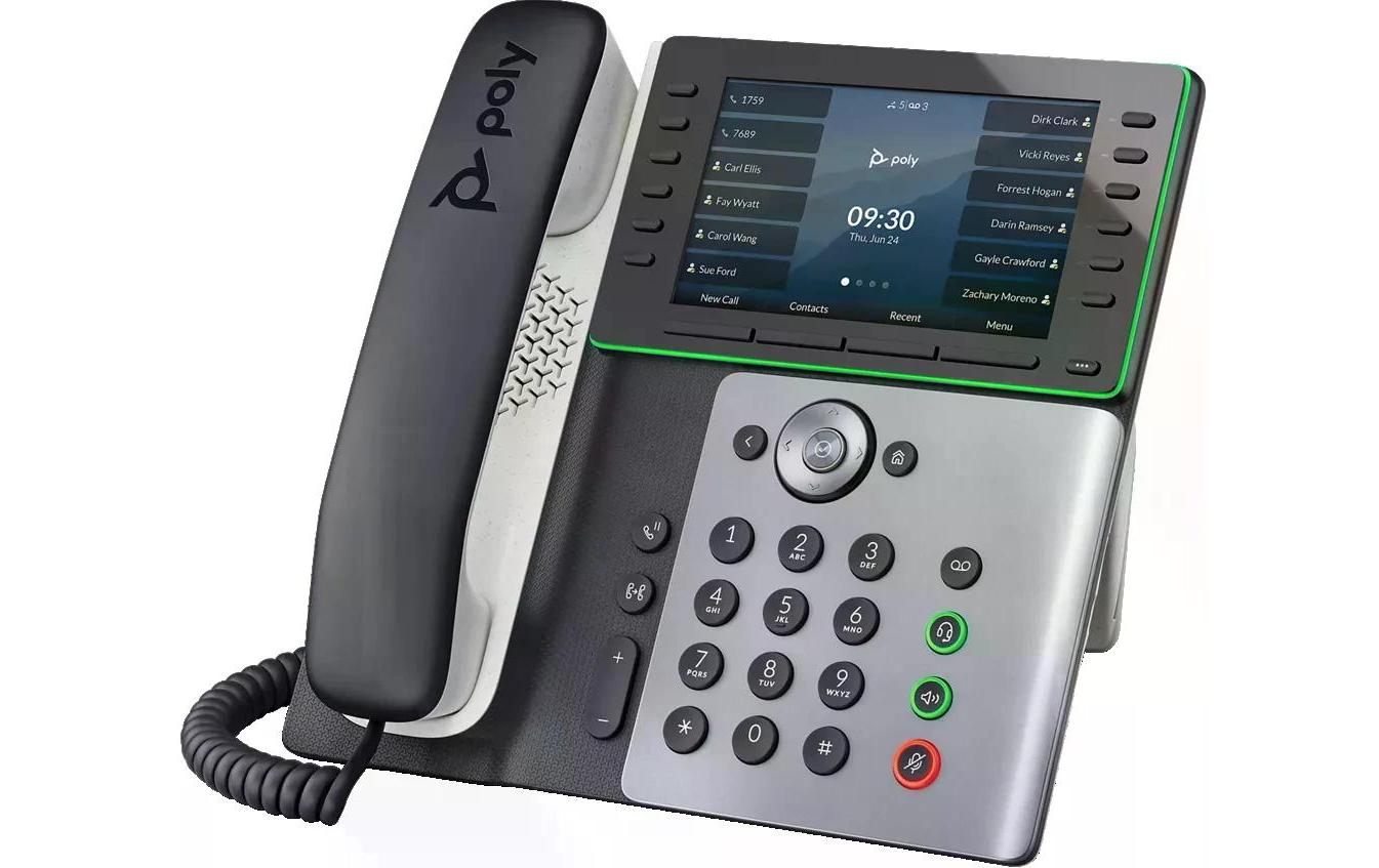Tischtelefon Poly Edge E550 Grau/Schwarz/Weiss<br>Festnetztelefon der Spitzenklasse für Führungskräfte