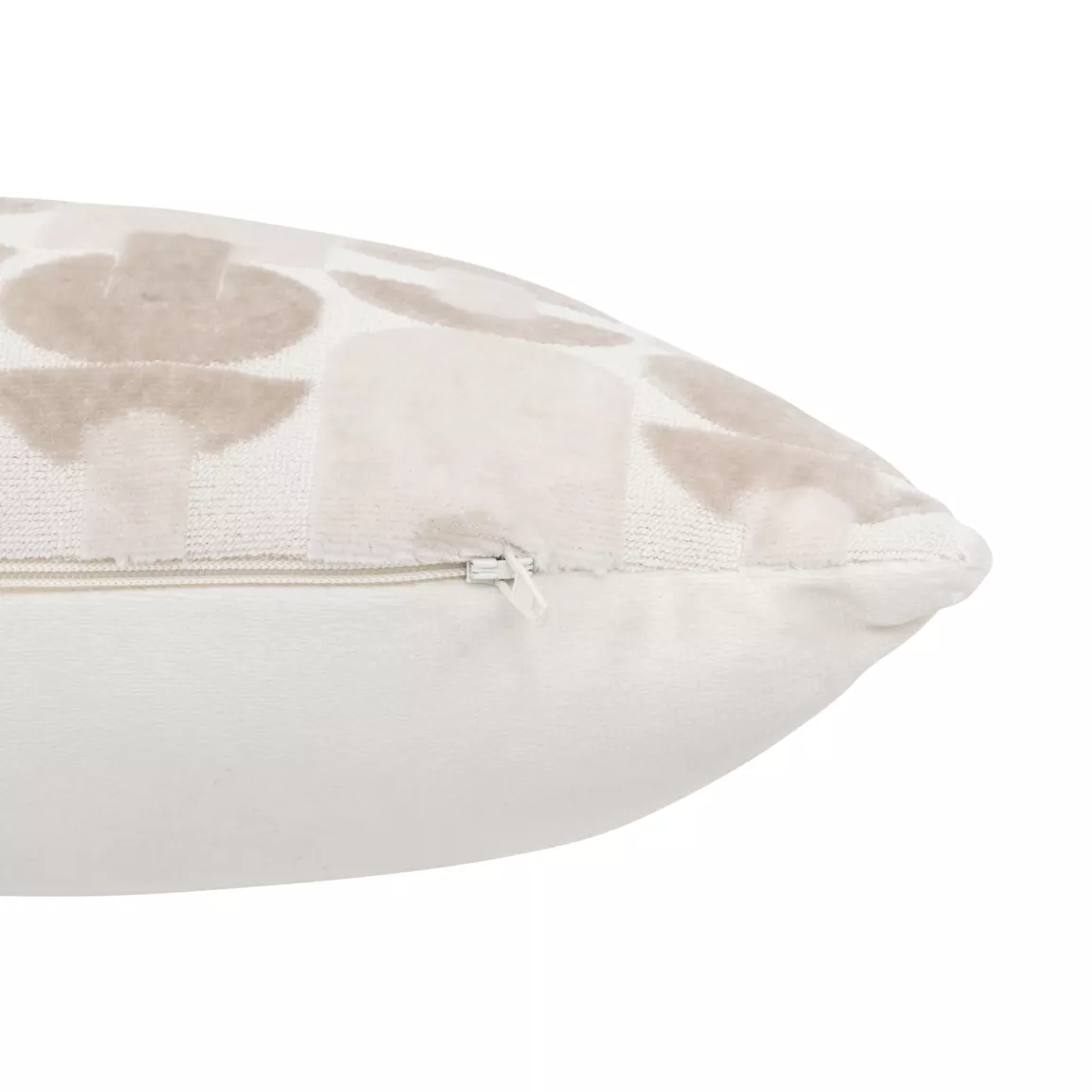 Coussin rectangulaire velours (30 x 50 cm) Luna Ecru