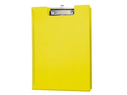 MAUL clipboard mappe, DIN A4, med folieomslag, gul, lavet af karton med folieomslag, flad stangklemme på - 1 stk (2339213)