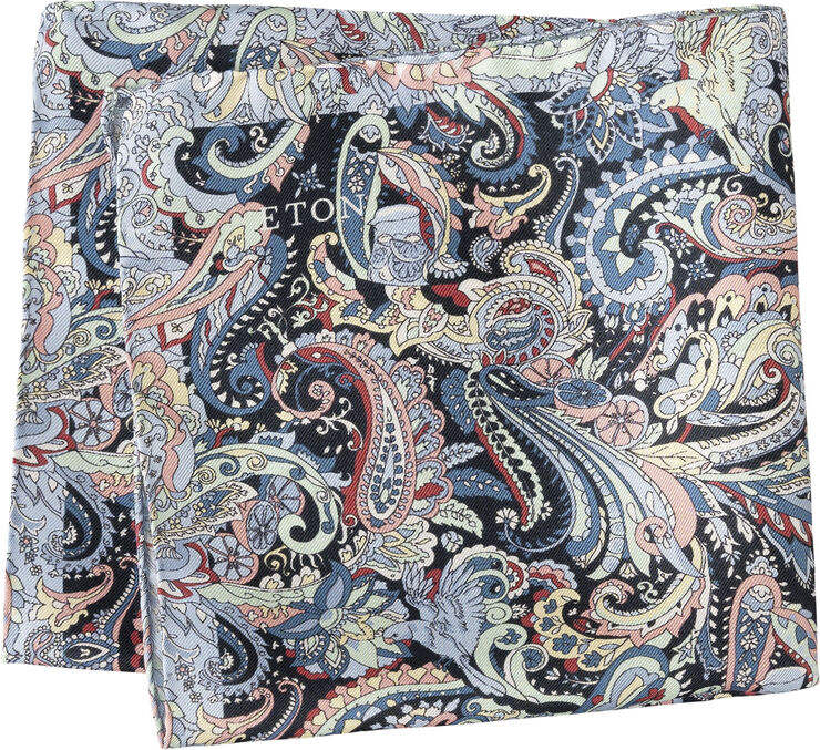 ETON Multi Paisley Silk Pocket Square Multi