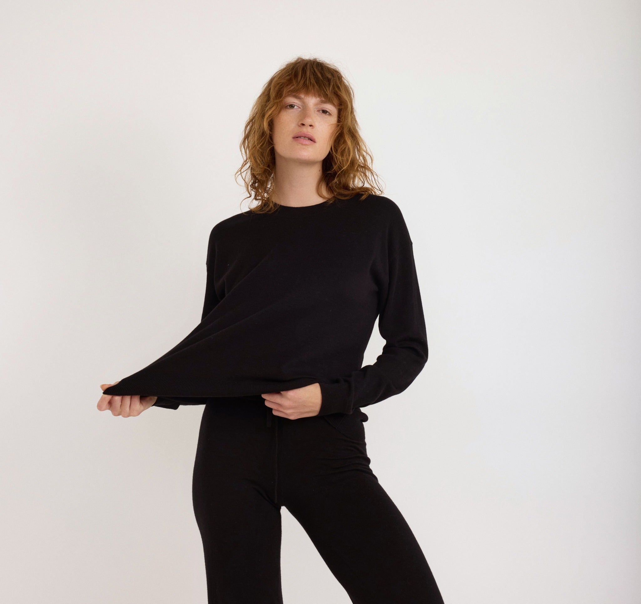 COTTON<br>Soft Knit Boxy Crewneck Sweater