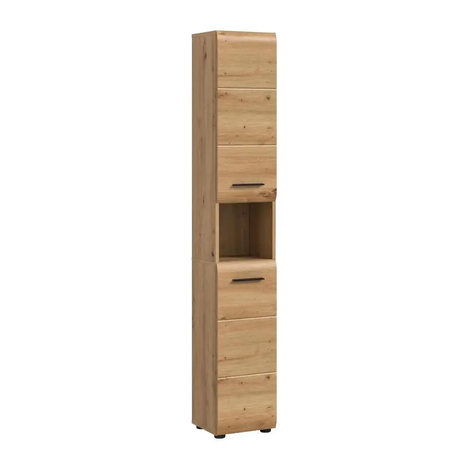 Hioshop Ice kolomkast 2 deuren- 1 plank eiken decor