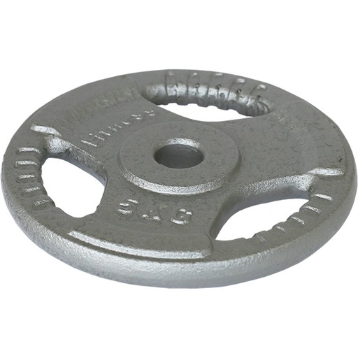 Disco de peso de ferro de 5 kg, 30 mm de diâmetro, com pegador - Ozio Fitness