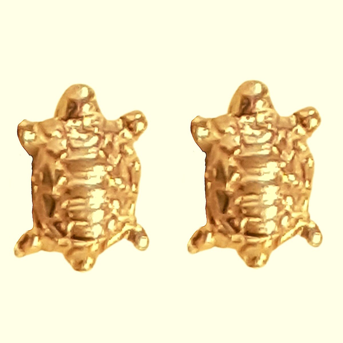 Boucles d'oreilles enfant Tortue en plaqué or