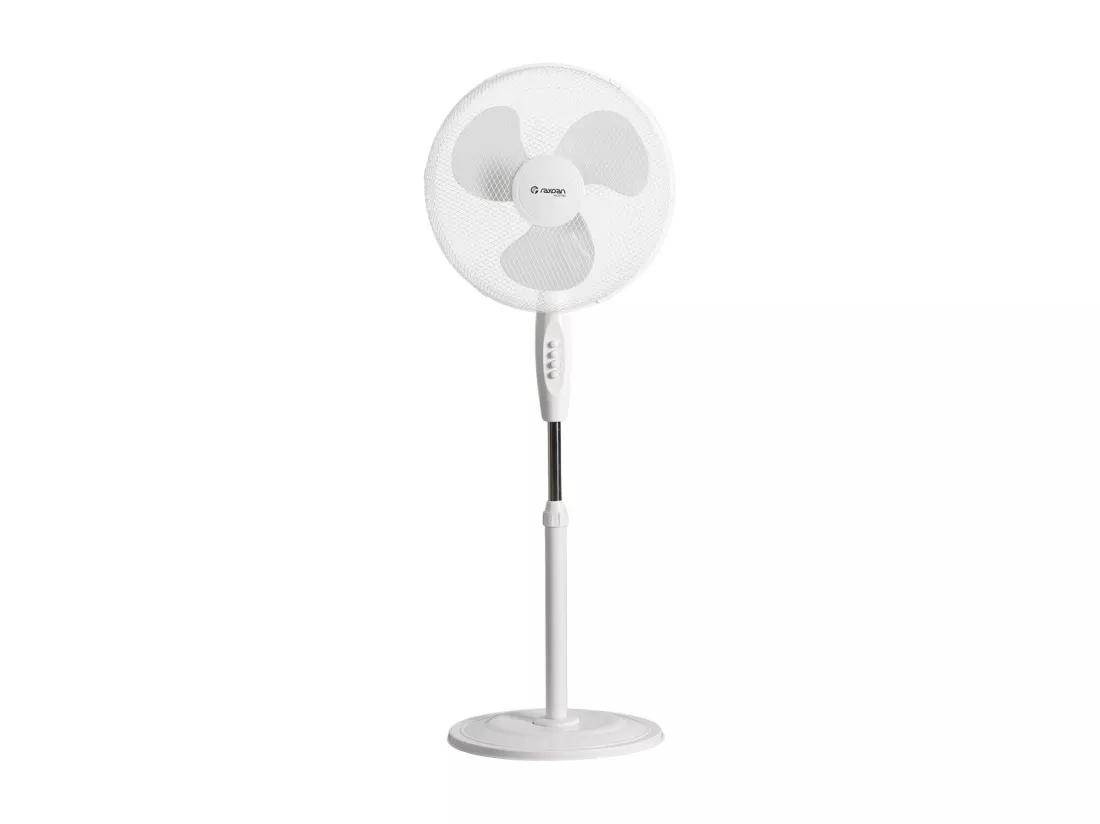 Ventilateur Sur Pied Ø40cm 40W 3 Vitesses Blanc Confort Blanc O91