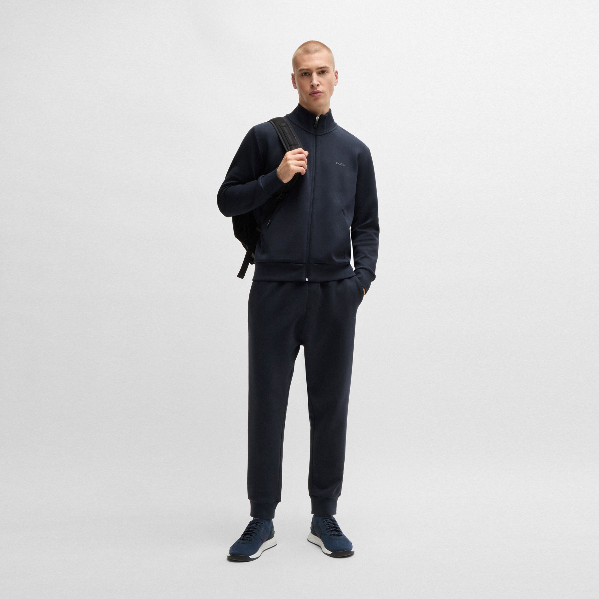 BOSS Skaz Gilet En Coton Hommes - Bleu Foncé