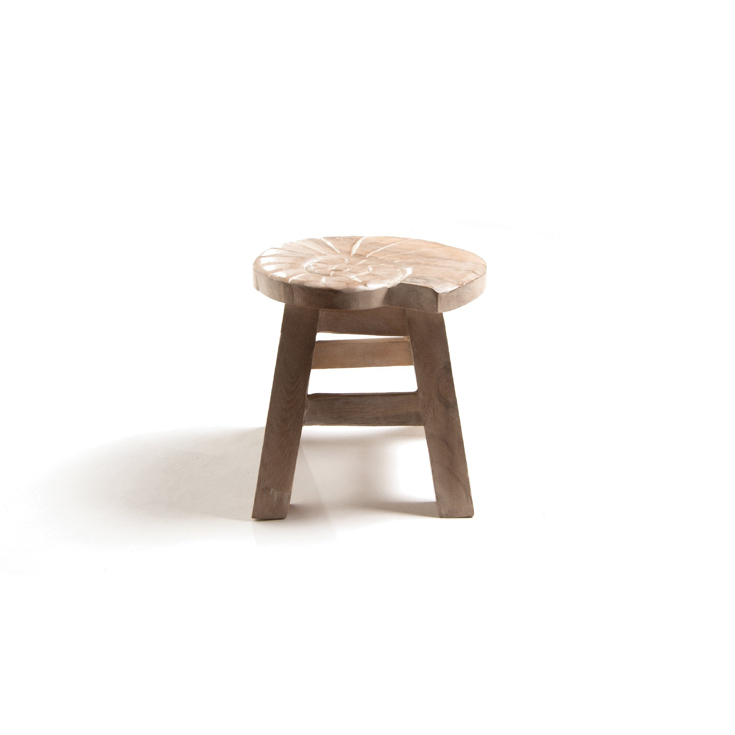 Hocker mit Motiv 'Schnecke', natur, Ø 25 cm, H 25 cm von fischer's lagerhaus