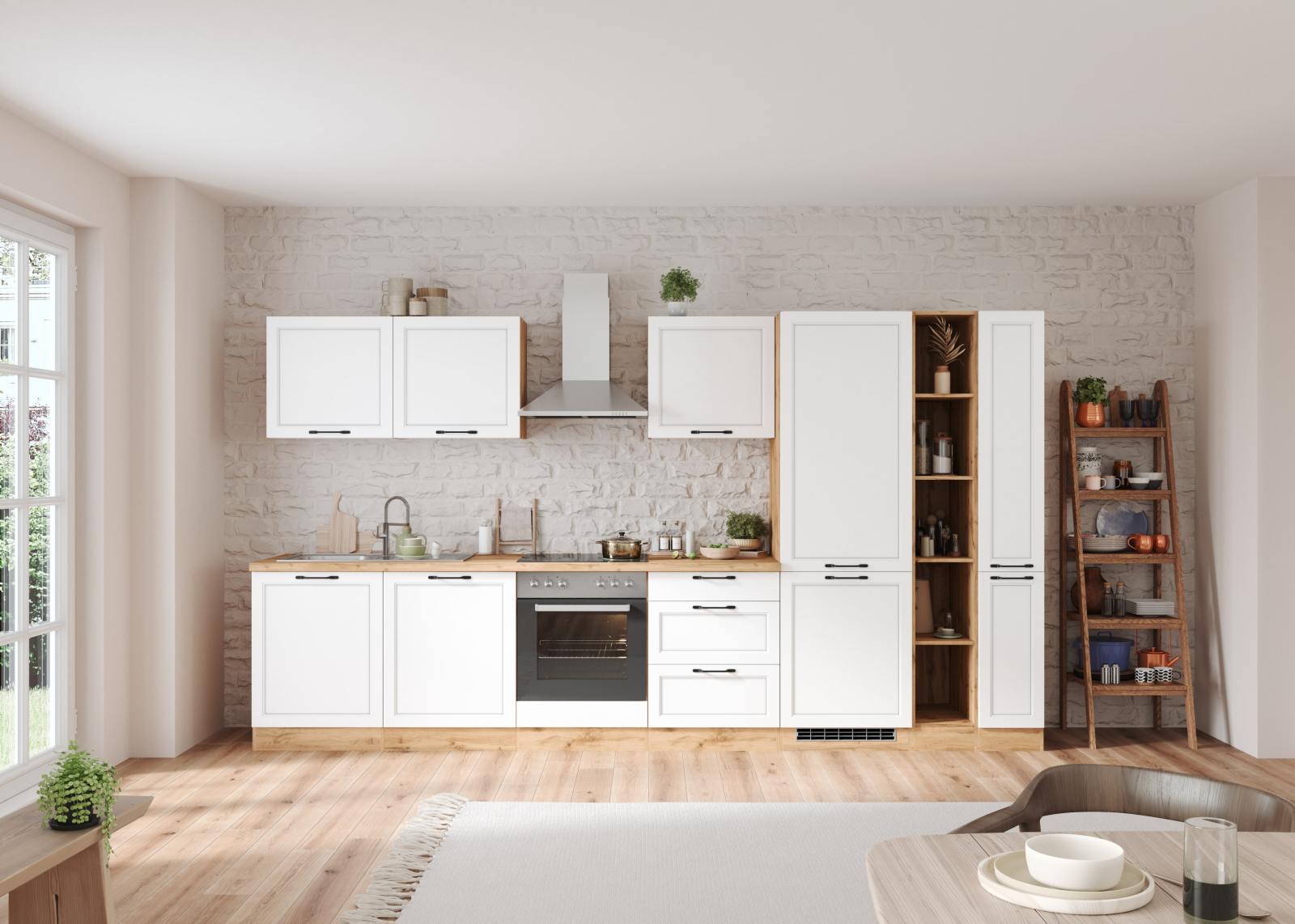 Hängeschrank MERAN - weiß - Wotaneiche - 60 cm