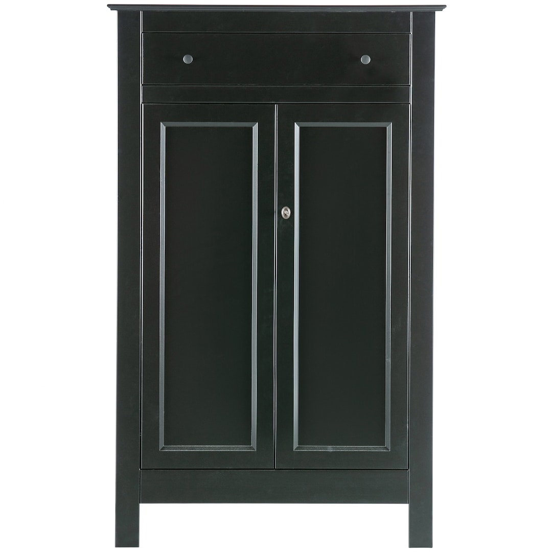 Highboard EVA 93 x 150 cm Kiefer teilmassiv schwarz