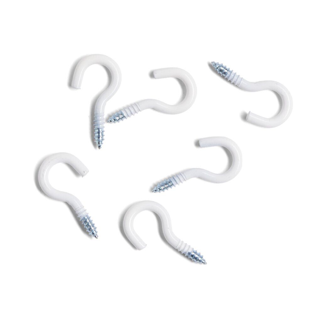 Lot de 6 crochets ouverts blancs Ø3x16mm