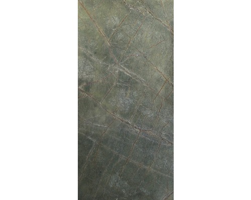 Echte steenmarmer SlateLite, flinterdun 1,5 mm, Regenwoudgroen, 61x122 cm